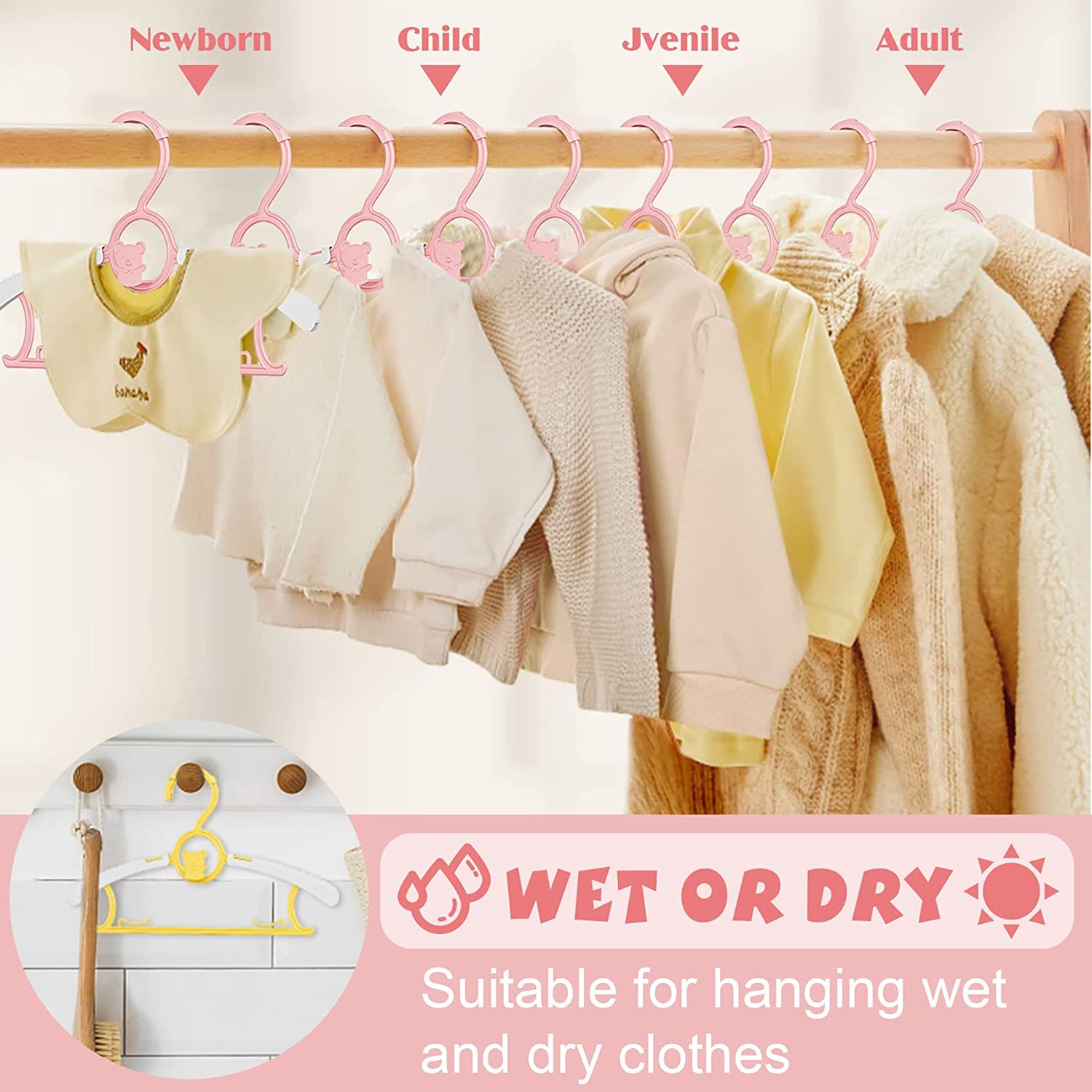 UNTIOR Non-slip Baby Clothes H - Baby Clothing Hanging Rack review and price