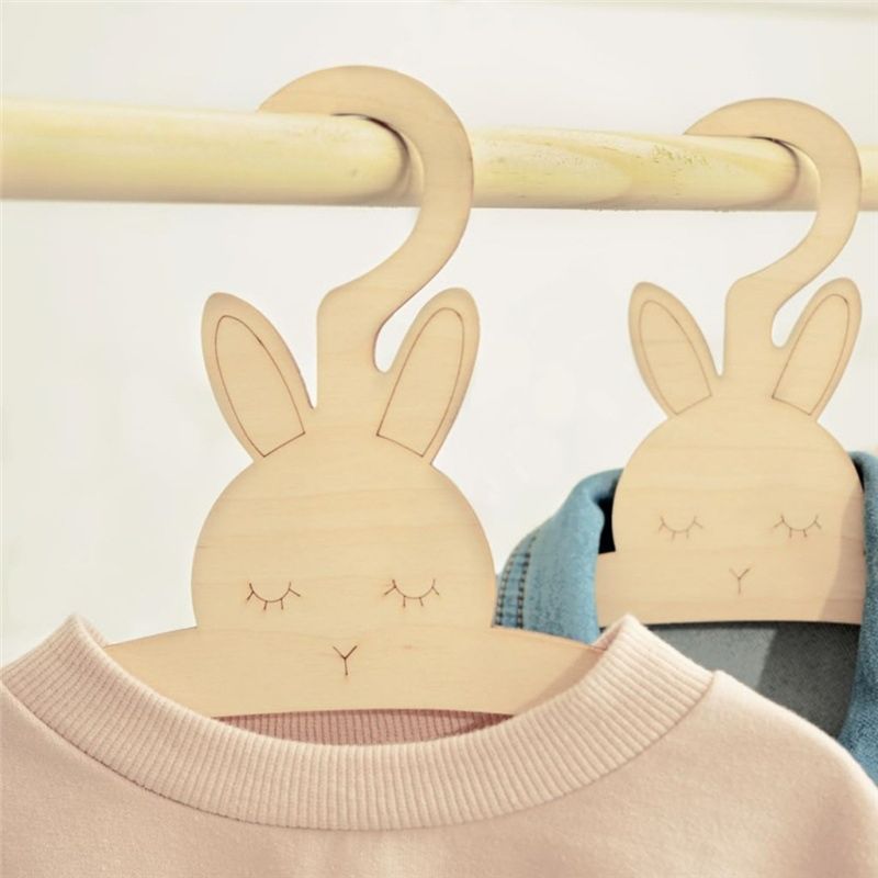 ABJI-20PCS Cute Wooden Clothes - Baby Clothing Hanging Rack review and price